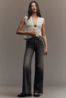 MOTHER The Hustler Roller High-Rise Wide-Leg Ankle Jeans