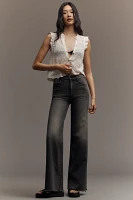 MOTHER The Hustler Roller High-Rise Wide-Leg Ankle Jeans