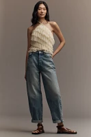 MOTHER The Fangirl Button-Front High-Rise Barrel Jeans