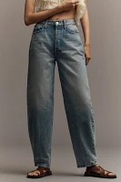 MOTHER The Fangirl Button-Front High-Rise Barrel Jeans
