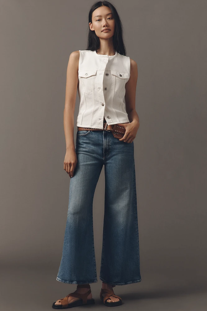 MOTHER The Hustler Roller Ankle High-Rise Wide-Leg Jeans