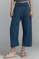 The Reese Smocked Pull-On Barrel Pants: Denim Edition
