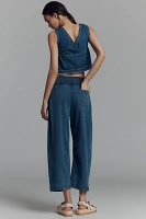 The Reese Smocked Pull-On Barrel Pants: Denim Edition