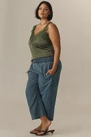 The Reese Smocked Pull-On Barrel Pants: Denim Edition