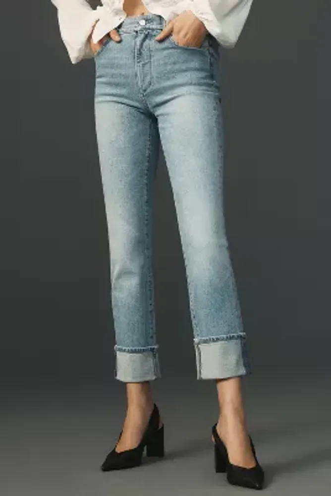 DL1961 Patti High-Rise Cuffed Straight-Leg Jeans
