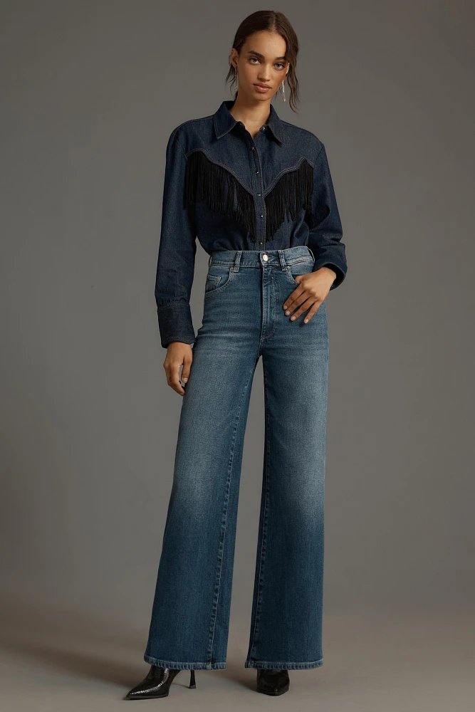 DL1961 Hepburn High-Rise Wide-Leg Ankle Jeans