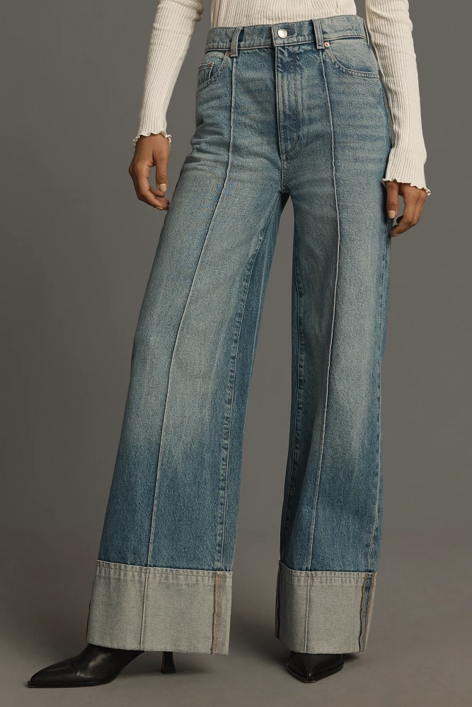 DL1961 Hepburn High-Rise Wide-Leg Cuffed Jeans