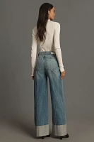 DL1961 Hepburn High-Rise Wide-Leg Cuffed Jeans