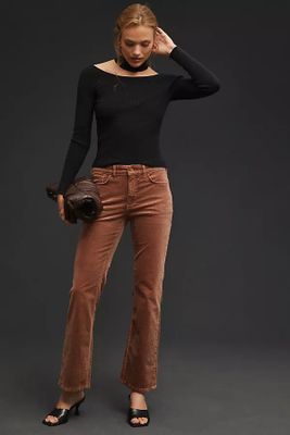 The Yaya Coated Mid-Rise Crop Flare Jeans