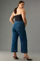 The Skipper Seamed High-Rise Crop Wide-Leg Jeans by Pilcro