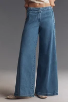 Maeve Scallop-Edge High-Rise Wide-Leg Jeans