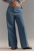 Maeve Scallop-Edge High-Rise Wide-Leg Jeans