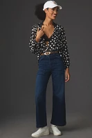 Self Contrast Aria High-Rise Crop Wide-Leg Jeans