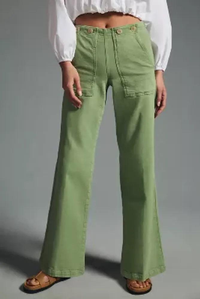 LTS Tall Khaki Green Belted Wide Leg Cargo Trousers | Long Tall Sally