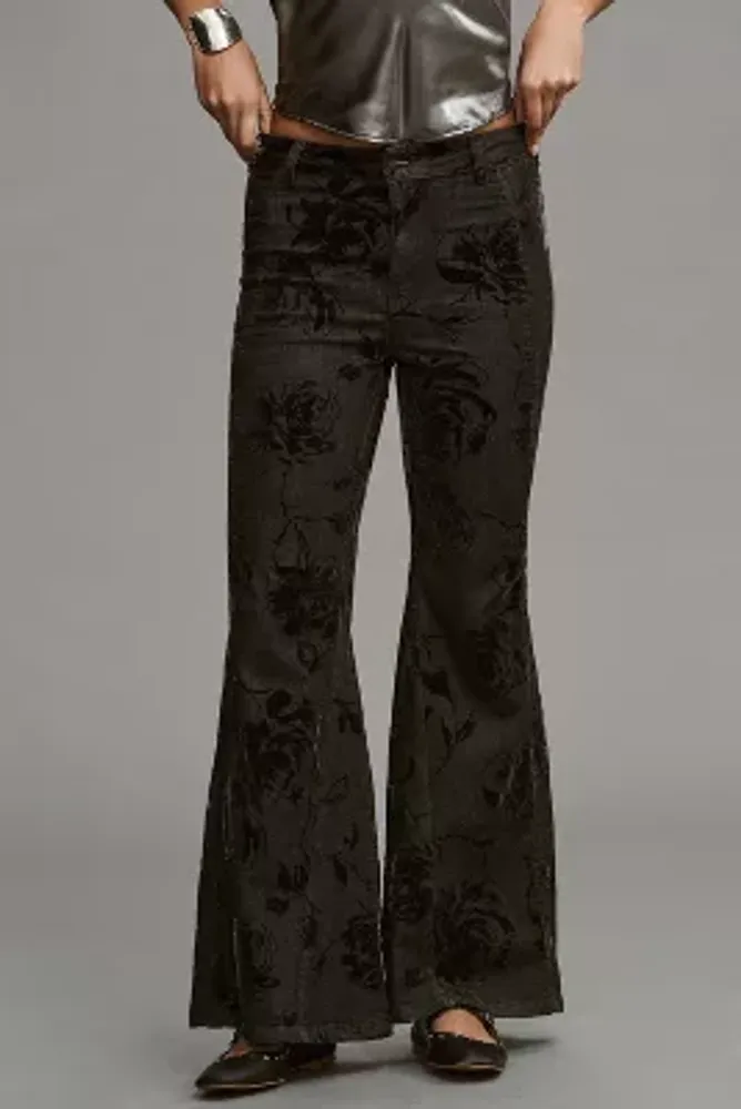 Pilcro Fluted High-Rise Flare Jeans