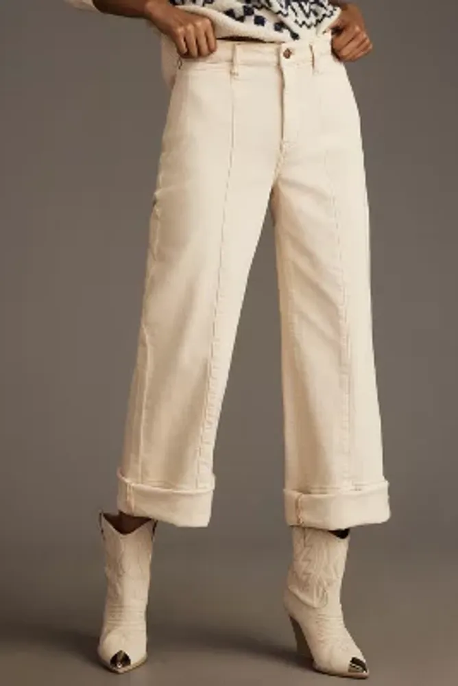 Pilcro Cuff Crop High-Rise Wide-Leg Jeans
