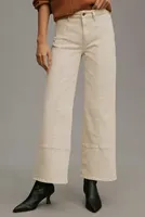 Pilcro Cuff Crop High-Rise Wide-Leg Jeans