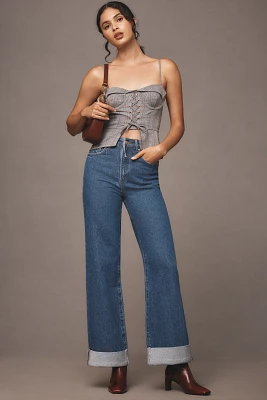 The Austyn High-Rise Cuffed Wide-Leg Jeans by Pilcro