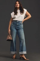 The Austyn High-Rise Cuffed Wide-Leg Jeans by Pilcro