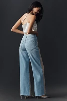 Pilcro Sequin High-Rise Wide-Leg Skater Jeans