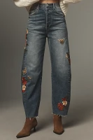 Driftwood Parker Embroidered High-Rise Barrel Jeans