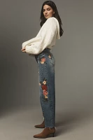 Driftwood Parker Embroidered High-Rise Barrel Jeans