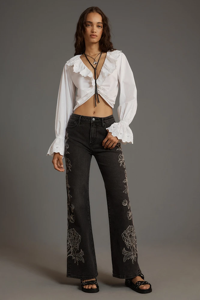 Driftwood Charlee Mid-Rise Wide-Leg Jeans