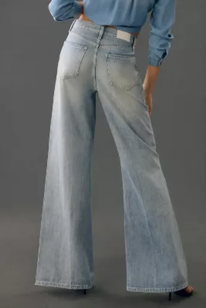 Palazzo Wide Leg Mid Rise Jeans