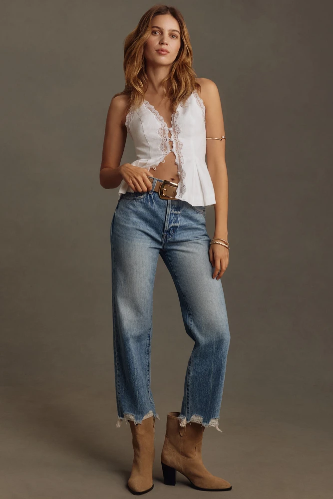 Pistola Cassie High-Rise Crop Straight-Leg Jeans