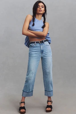 Pistola Cassie Cuffed High-Rise Crop Straight-Leg Jeans