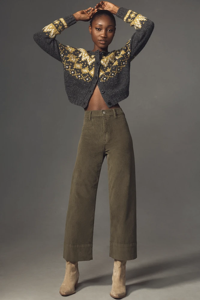 Pistola Penny High-Rise Wide-Leg Crop Jeans: Corduroy Edition