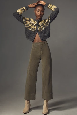 Pistola Penny High-Rise Wide-Leg Crop Jeans: Corduroy Edition