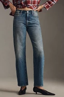 Pistola Lexi Mid-Rise Bowed Straight-Leg Jeans