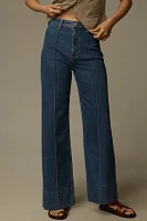 Pistola Penny Pintuck High-Rise Wide-Leg Ankle Jeans