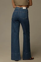 Pistola Penny Pintuck High-Rise Wide-Leg Ankle Jeans