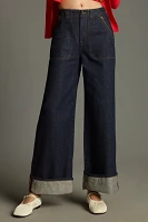 Edwin Rowan High-Rise Wide-Leg Cuffed Jeans