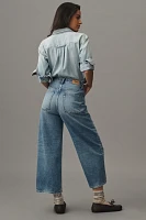 Edwin Melly Pleated High-Rise Crop Wide-Leg Jeans