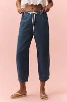 tica Jackson Drawstring High-Rise Barrel Jeans