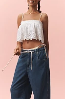 tica Jackson Drawstring High-Rise Barrel Jeans