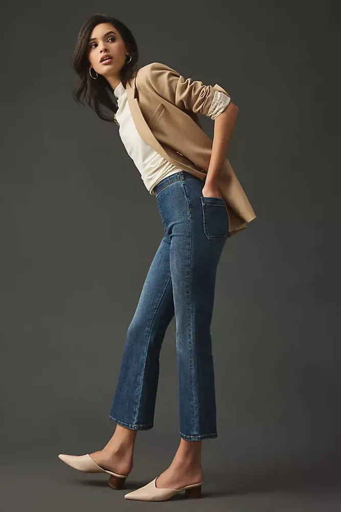 Pilcro Pull-On Mid-Rise Crop Flare Jeans