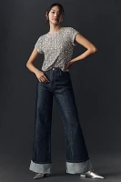 Farm Rio Denim Shine High-Rise Wide-Leg Jeans