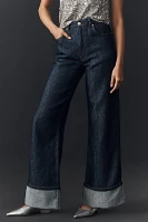 Farm Rio Denim Shine High-Rise Wide-Leg Jeans