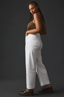 The Denim Colette Cropped High-Rise Wide-Leg Jeans