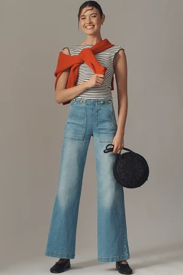 The Kit High-Rise Wide-Leg Utility Trouser Jeans by Pilcro