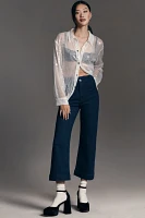 The Colette Cropped High-Rise Wide-Leg Jeans by Maeve