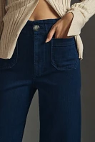 The Colette Cropped High-Rise Wide-Leg Jeans by Maeve