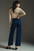 The Colette Cropped High-Rise Wide-Leg Jeans by Maeve