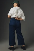 The Colette Cropped High-Rise Wide-Leg Jeans by Maeve