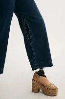 The Colette Cropped High-Rise Wide-Leg Jeans by Maeve