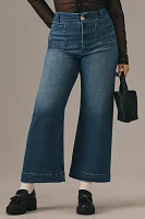 The Colette Cropped High-Rise Wide-Leg Jeans by Maeve